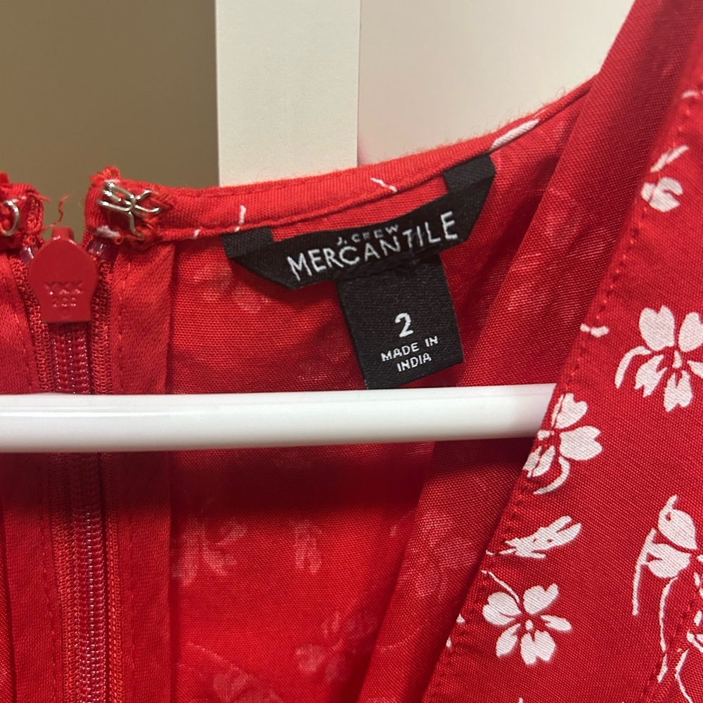 J. Crew Red Floral Mini Dress - Picture 4 of 5